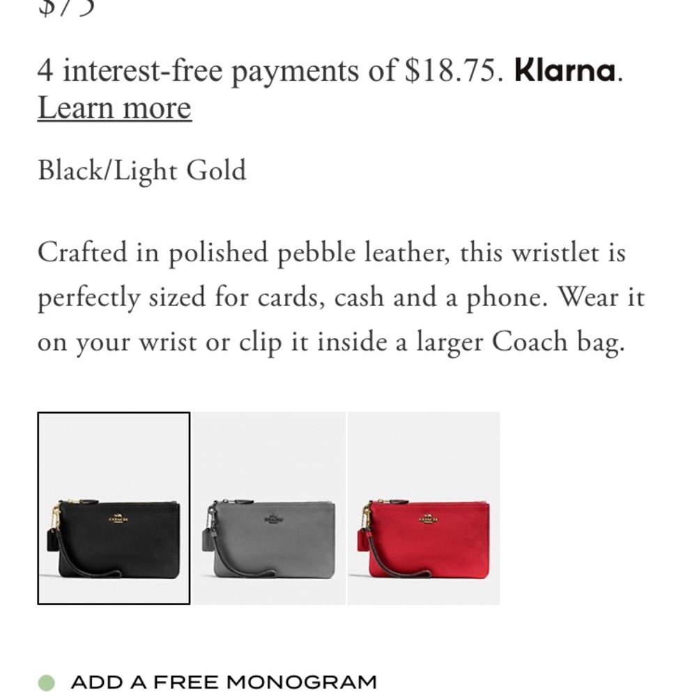 Coach Wristlet - Picture 7 of 8